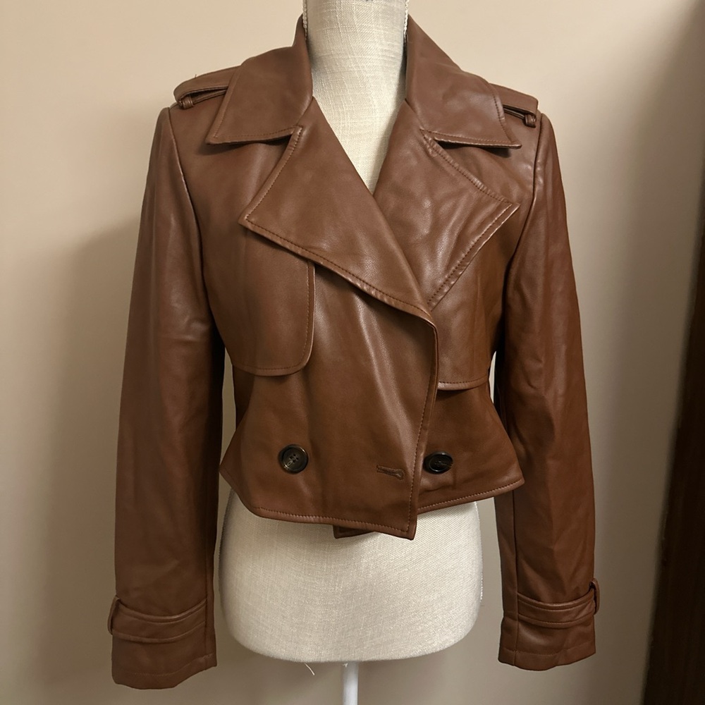 7 For All Mankind Tan Leather Jacket
